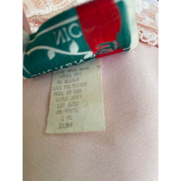 Vintage Lauren Nicole Pink Lace Lined Blouse With Button Detail & Scalloped Trim - Picture 6 of 8